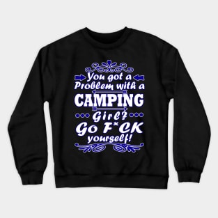 Camping caravans family camp girls women Crewneck Sweatshirt